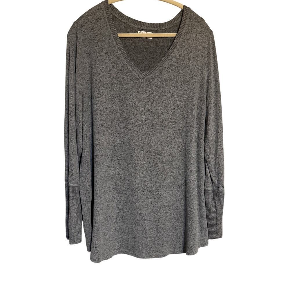 Maurice's 24/7‎ Gray V Neck Soft Sweater